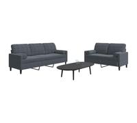 WHOPBXGAD Modern 5-Piece Velvet Sofa Set with Cushions Dark Grey Living Room Furniture 2 Seater and 3 Seater Couches for Home Lounge Relaxation