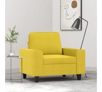 WHOPBXGAD Modern Fabric Armchair Light Yellow 60cm Seat Width, Comfortable Living Room Accent Chair with Thick Padding, Durable Metal Frame for Reading Relaxing TV Watching, MAX Load 110kg