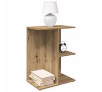 WHOPBXGAD Modern Nightstand Set of 2, Engineered Wood Bedside Table with 3 Storage Compartments, Artisan Oak Finish, Sturdy & Space-Saving Design for Bedroom, Living Room, 46.5x29x61cm