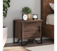 WHOPBXGAD Modern Nightstand Set of 2, Engineered Wood Oak Brown 40x30x40 cm with 2 Drawers, Metal Legs, Sturdy Surface for Bedroom, Living Room, Home Decor Storage