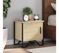 WHOPBXGAD Modern Nightstand Set of 2, Engineered Wood Oak Finish with Metal Legs, 40x30x40 cm Bedside Table with 2 Drawers for Bedroom Storage, Sturdy Surface for Decor
