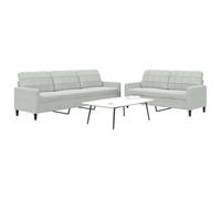 WHOPBXGAD Modern Velvet Sectional Sofa Set 2+3 Seater Light Grey Living Room Furniture with Soft Cushions for Lounge, TV Room, Apartment Comfortable Seating