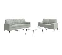 WHOPBXGAD Modern Velvet Sofa Set 2+3 Seater Light Gray with Cushions for Living Room Lounge Comfortable Soft Fabric Conversation Reading TV Relaxation