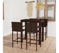 WHOPBXGAD Muebles de Bar de jardín 5 pzas ratán PE reposabrazos marrónconjunto Mesa y sillas Jardin sillas terraza Exterior Mesa y sillas terraza Muebles Jardin exteriorDiseñado para JARDÍN