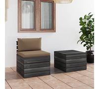 WHOPBXGAD Muebles de jardín de palets 2 Piezas Cojines Madera de pinomuebles Jardin Exterior sillas terraza Exterior Conjunto Mesa y sillas Jardin Mesa y sillas terrazaDiseñado para JARDÍN