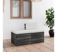 WHOPBXGAD Muebles de jardín de palets 2 Piezas Cojines Madera Maciza pinomuebles Jardin Exterior Mesa y sillas terraza sillas terraza Exterior Conjunto Mesa y sillas jardinDiseñado para JARDÍN