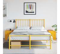 WHOPBXGAD Night Stands 2 Pack Yellow Steel Bedside Tables with Storage 34.5x39x44 cm, Modern End Tables for Bedroom Living Room, Durable Metal Nightstand with Handles, Easy to Clean and Assemble