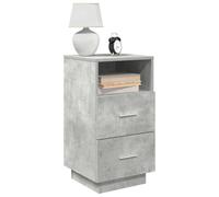 WHOPBXGAD Night Stands Set of 2 with 2 Drawers, Concrete Gray Bedside Tables 36x36x68cm, Engineered Wood Modern End Table for Bedroom, Sturdy Storage Cabinet with Open Shelf, Easy Assembly