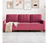 WHOPBXGAD Red Velvet 3 Seater Sofa 180cm Modern Living Room Furniture with Soft Fabric, Sturdy Metal Frame and Thick Cushions for Home Relaxation TV Watching