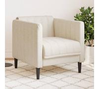 WHOPBXGAD Sillón de Lino Modern Sofa Chair with Thick Cushion, Natural Breathable Fabric, Sturdy Wood Legs for Living Room, Reading Nook, Maximum Load 110kg, Comfortable Seating