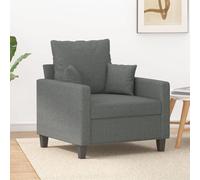 WHOPBXGAD Sillón de Tela Gris Oscuro 60 cm - Sofá Moderno para Sala con Estructura Metálica Duradera, Cómodo Asiento Acolchado para Relajarse, Ver TV y Leer, Capacidad 110 kg