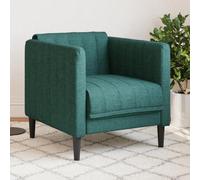 WHOPBXGAD Sillón de Tela Verde Oscuro, sofá Individual Moderno para Sala de Estar, cómodo Asiento Acolchado con Estructura Resistente, Leer y Relajarse, Capacidad 110 kg