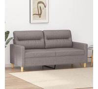 WHOPBXGAD Sofá 2 Plazas Gris Taupe 140 cm Tela Transpirable Duradera, Estructura Metal Estable, Diseño Moderno para Sala de Estar y Comedor, Cómodo para Relajarse y Ver TV