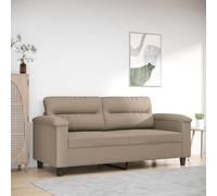 WHOPBXGAD Sofá 2 Plazas Microfibra Gris Taupe 140 cm Moderno Sillón Sala Estar Resistente Manchas Cómodo Espacioso para Hogar Sala TV