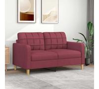 WHOPBXGAD Sofá 2 Plazas Tela Rojo Tinto 140 cm Moderno Cómodo para Sala de Estar Durable Estructura Metal Transpirable Diseño Elegante Sofa Cama Relax TV