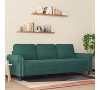 WHOPBXGAD Sofá 3 Plazas Verde Oscuro 180 cm Terciopelo Suave Estructura Metal Estable Moderno Salón Comedor Lounge Comfortable Sofa Couch Living Room