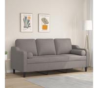 WHOPBXGAD Sofa 3 Seater 180 cm Modern Living Room Furniture with Removable Cushions, Taupe Gray Fabric, Comfortable Seating for Relaxing and Entertaining