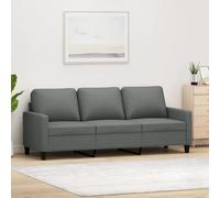 WHOPBXGAD Sofa 3 Seater 180cm Dark Gray Fabric Couch with Thick Cushions, Modern Living Room Furniture for Relaxing and TV Watching, Durable Metal Frame Structure