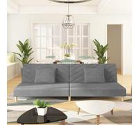 WHOPBXGAD Sofa Bed 2 Seater Convertible Guest Bed with Pillows Light Gray Fabric for Living Room Bedroom Apartment Office Space Saving Furniture