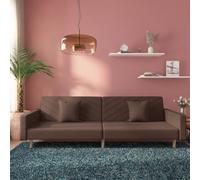 WHOPBXGAD Sofa Bed 2 Seater Convertible Guest Bed with Pillows Taupe Gray Fabric for Living Room Small Space Apartment Office Comfortable Sleeping Solution