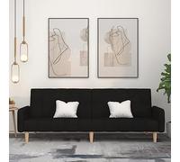 WHOPBXGAD Sofa Bed 2 Seater Convertible Guest Bed with Soft Fabric, Black Modern Furniture for Small Spaces Living Room Apartment, Easy Assembly and Comfortable Sleeping Solution