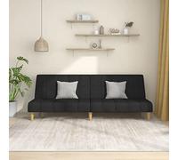 WHOPBXGAD Sofa Bed 2 Seater Convertible Guest Bed with Soft Fabric, Black Modern Furniture for Small Spaces, Living Room and Apartment, Easy Assembly, Comfortable Sleeper Couch with Wood Frame