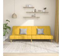 WHOPBXGAD Sofa Bed 2 Seater Convertible Guest Bed with Soft Fabric, Yellow Color, Perfect for Small Apartments and Living Rooms, Easy Assembly, Comfortable Sleeping Solution