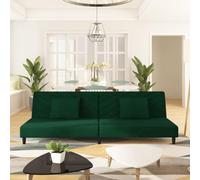 WHOPBXGAD Sofa Bed 2 Seater Convertible Velvet Dark Green with Pillows Guest Bed for Living Room Bedroom Small Space Comfortable Sleeping Solution