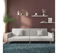 WHOPBXGAD Sofa Bed 2 Seater Convertible with Pillows Light Gray Fabric Guest Bed for Living Room Small Space Apartment Office Modern Comfortable Sleeper