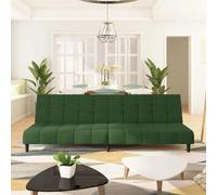 WHOPBXGAD Sofa Bed 2 Seater Dark Green Velvet Convertible Guest Bed for Living Room Small Space with Wood Frame Comfortable Foam Cushion