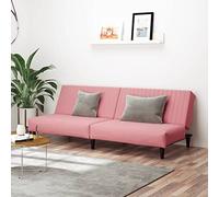 WHOPBXGAD Sofa Bed 2 Seater Pink Velvet Convertible Guest Bed with Wood Frame for Living Room Small Space Apartment Office Comfortable Sleeper Couch