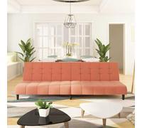 WHOPBXGAD Sofa Bed 2 Seater Velvet Pink Convertible Guest Bed with Storage for Small Spaces Living Room Apartment Modern Furniture Comfortable Sleeper