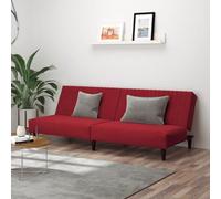 WHOPBXGAD Sofa Bed 2 Seater Velvet Wine Red Convertible Guest Bed with Wood Frame for Living Room Small Space Apartment Comfortable Sleeper Couch
