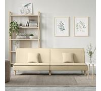 WHOPBXGAD Sofa Bed Cream Fabric Convertible Sleeper with Adjustable Backrest, Comfortable Thick Padding, Durable Polyester Material for Living Room and Guest Room