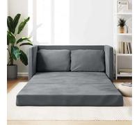 WHOPBXGAD Sofa Bed Floor 2 in 1 Convertible Dark Gray Velvet 122x204x55 cm for Living Room Bedroom, Comfortable Folding Couch with Metal Frame, Extra Cushions Included
