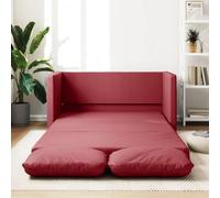 WHOPBXGAD Sofa Bed Floor 2 in 1 Convertible Synthetic Leather Red Wine Color 112x174x55 cm for Living Room Bedroom Apartment Space Saving Comfortable Seating