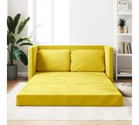 WHOPBXGAD Sofa Bed Floor 2 in 1 Convertible Velvet Dark Yellow 122x204x55 cm, Comfortable Folding Guest Bed for Living Room, Bedroom, Small Spaces, Home Theater, Office, Apartment