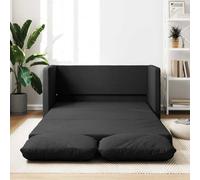 WHOPBXGAD Sofa Bed Floor Futon 2 in 1 Convertible Couch with Storage Pillows Black Fabric 112x174x55 cm for Small Space Living Room Bedroom Apartment