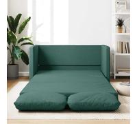 WHOPBXGAD Sofa Bed Floor Futon 2 in 1 Convertible Dark Green Fabric 112x174x55 cm for Living Room Bedroom, Foldable Guest Bed with Extra Cushions, Metal Frame, 110kg Capacity