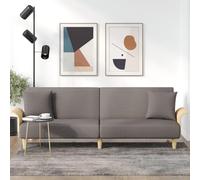 WHOPBXGAD Sofa Bed with Adjustable Backrest and Armrests, Taupe Gray Fabric Convertible Couch, Comfortable Guest Bed for Living Room and Small Space, Includes 2 Decorative Pillows