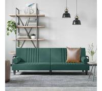 WHOPBXGAD Sofa Bed with Adjustable Backrest Dark Green Velvet Upholstery Convertible Sleeper Sofa for Living Room Guest Room Modern Furniture with Armrests