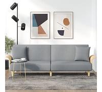 WHOPBXGAD Sofa Bed with Armrests Light Gray Fabric Convertible Sleeper Couch for Small Spaces Guest Room Living Room Modern Comfortable Durable Adjustable Backrest