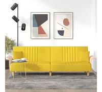 WHOPBXGAD Sofa Bed with Arms Light Yellow Fabric Convertible Sleeper Couch for Living Room Guest Room, Adjustable Backrest, Thick Padding, Durable Material, Easy Assembly