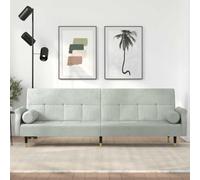 WHOPBXGAD Sofa Bed with Velvet Cushions Light Gray Convertible Sleeper Sofa for Small Spaces Guest Room Living Room Modern Chesterfield Design Adjustable Backrest