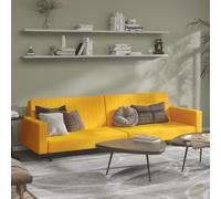 WHOPBXGAD Sofá Cama 2 Plazas Terciopelo Amarillo - Cama Individual Convertible para Sala de Estar y Apartamentos, Estructura de Madera Sólida, Fácil Montaje, Capacidad 110kg