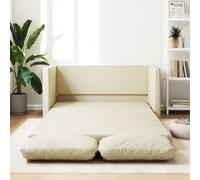 WHOPBXGAD Sofá Cama de Suelo 2 en 1 Convertible Plegable Cuero Sintético Crema 112x174x55 cm para Salón Dormitorio Apartamento Cómodo Estable Multifuncional