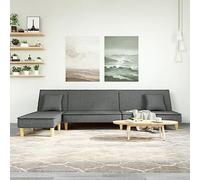 WHOPBXGAD Sofá Cama en Forma de L Gris Oscuro 255x140x70 cm 3 Posiciones Convertible Mueble Multifuncional para Sala de Estar y Dormitorio con Estructura Robusta de Madera Contrachapada