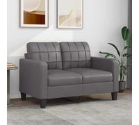 WHOPBXGAD Sofá de 2 plazas Cuero sintético Gris Moderno 120 cm, Estructura Metal Resistente, cómodo Acolchado Grueso para Sala Estar, diseño Elegante Duradero fácil Limpieza