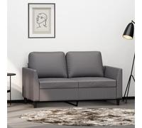 WHOPBXGAD Sofá de 2 plazas Gris 120 cm Cuero sintético Resistente Manchas, Estructura metálica Robusta, diseño Moderno para Sala de Estar y salón, cómodo para Ver TV y Relajarse