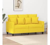 WHOPBXGAD Sofá de 2 plazas Moderno Amarillo Claro 120 cm Tela Transpirable Estructura Metal Robusta cómodo para Sala Living Comedor Relax TV Lectura